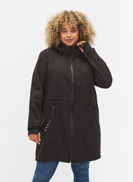 Softshell-Jacke mit Fleece, Black Solid, Model