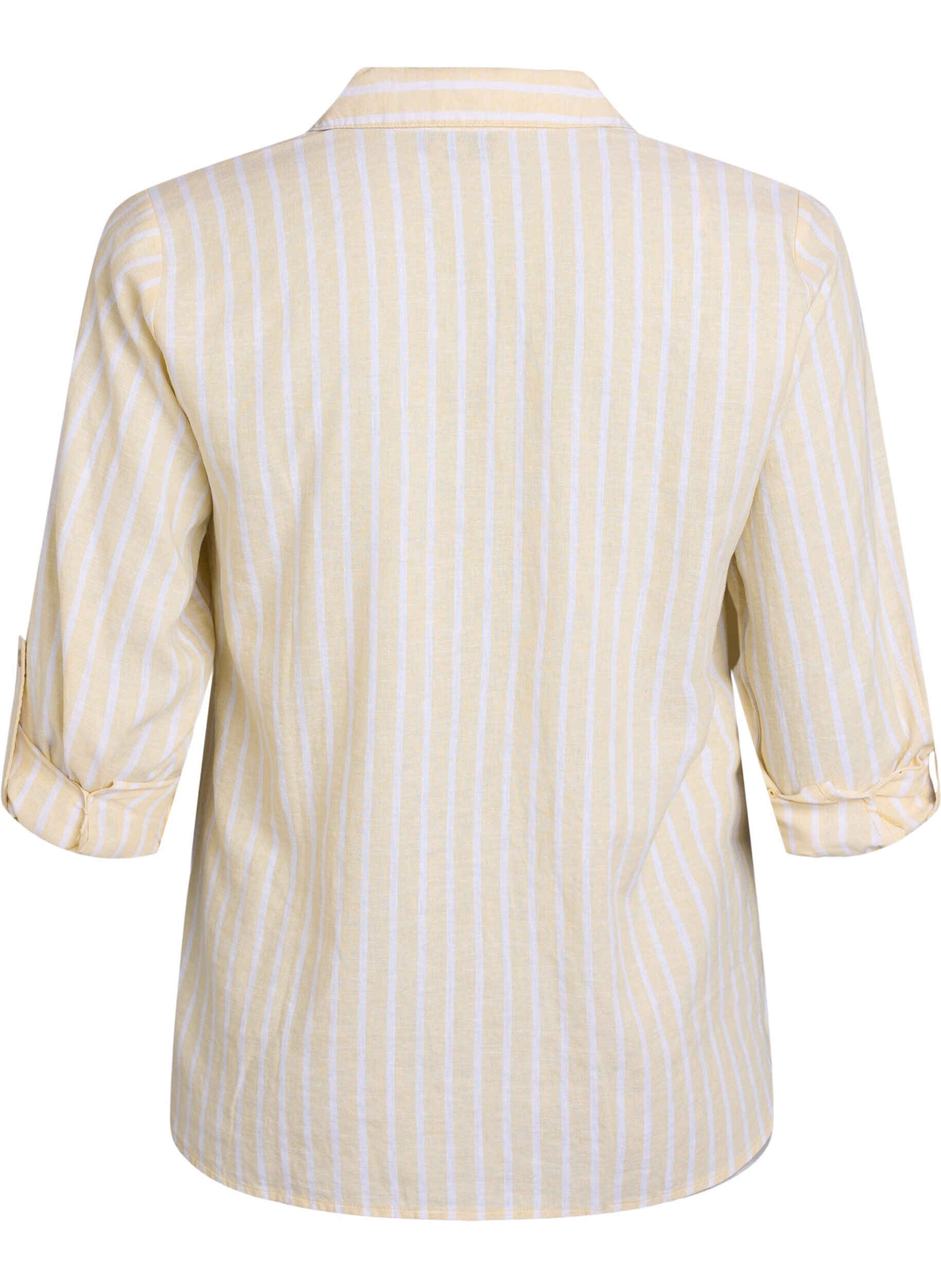 ZizziBluse aus Leinen und Viskose mit 3/4-&Auml;rmeln, Beige, Packshot image number 1