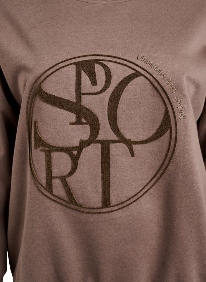 Sweatshirt mit Print, Walnut, Packshot image number 2
