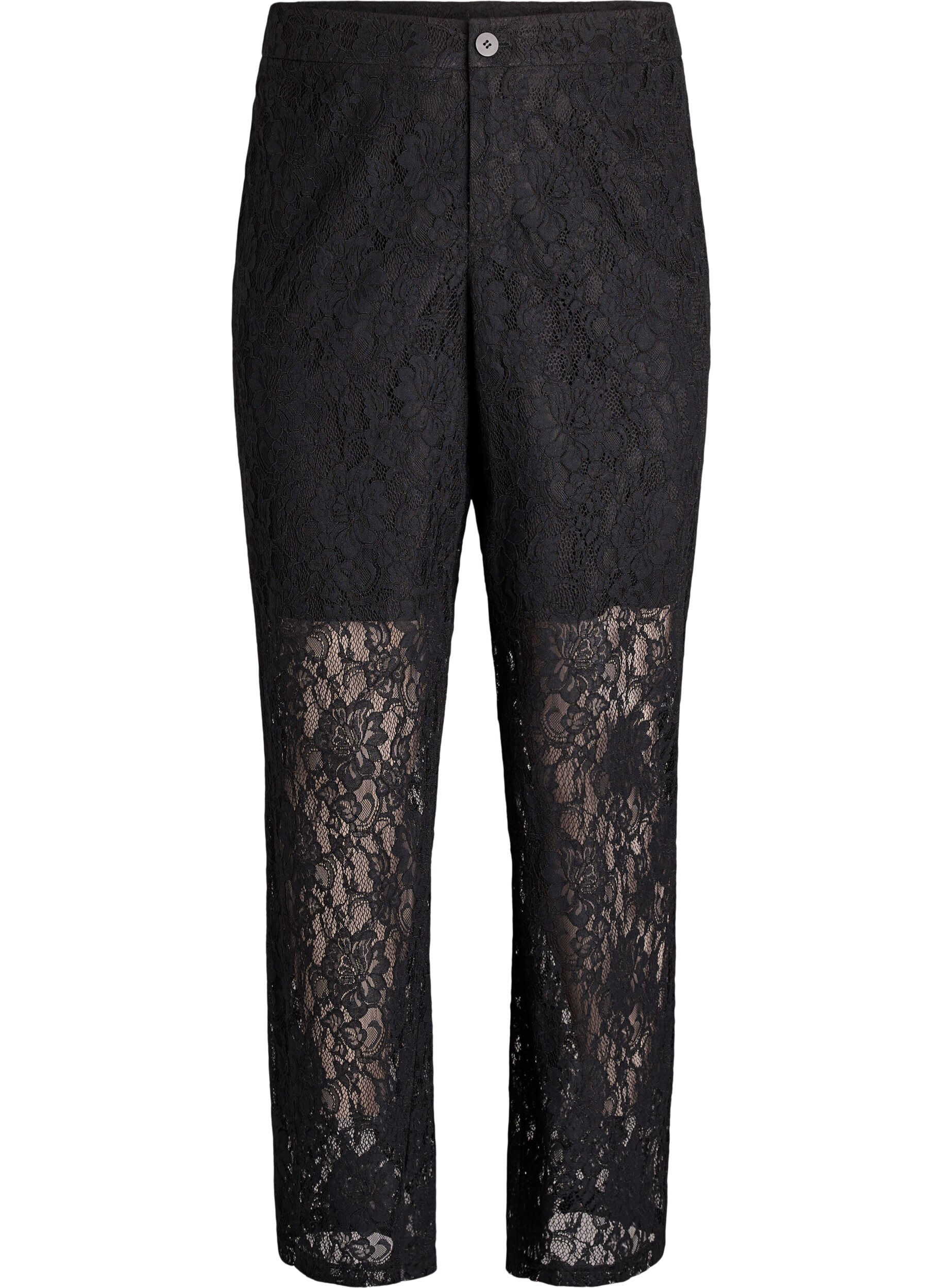 Hoch taillierte Hose aus Spitze