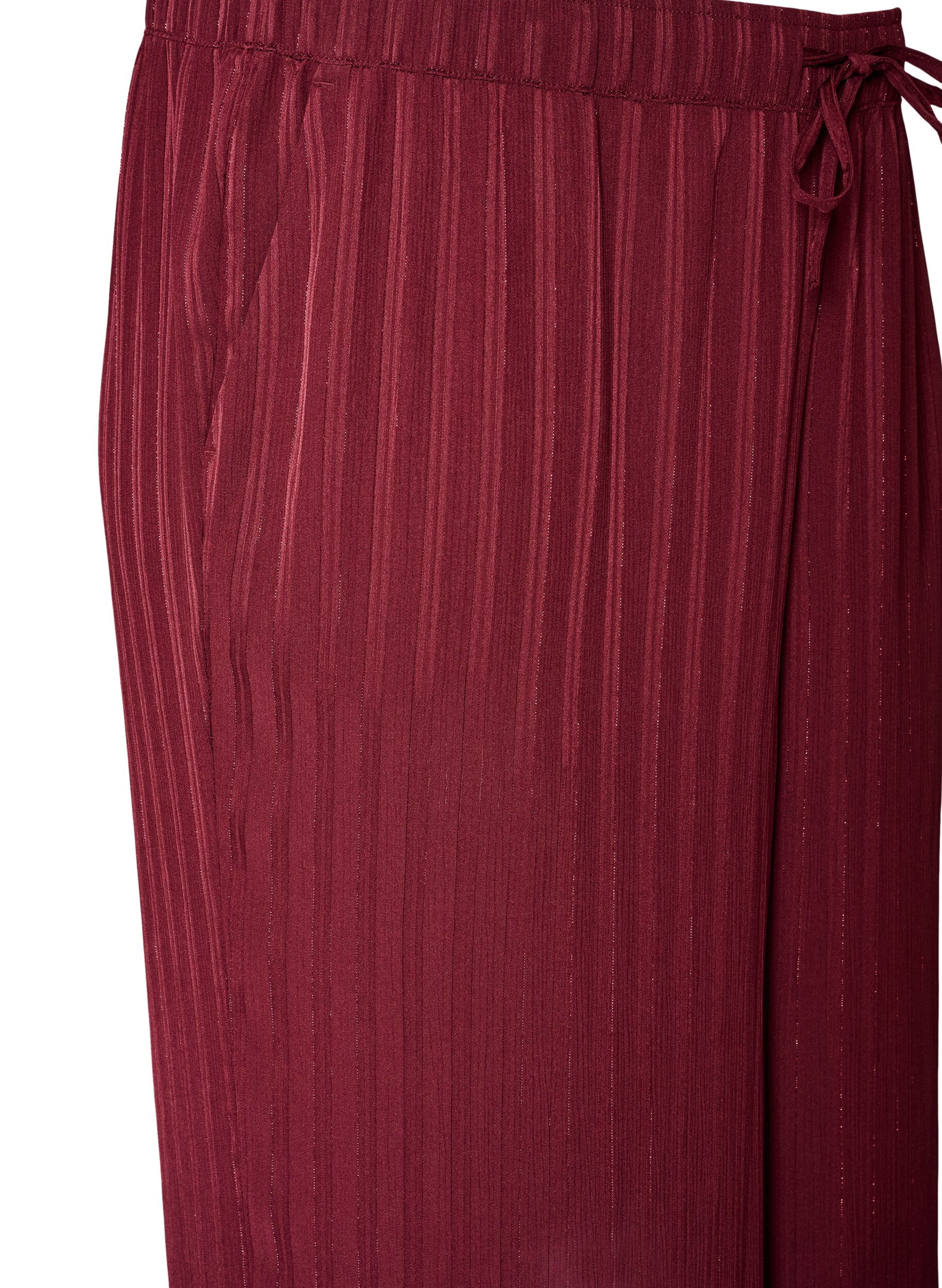 ZizziHose mit strukturierten Streifen und geraden Beinen, Rot, Packshot image number 2