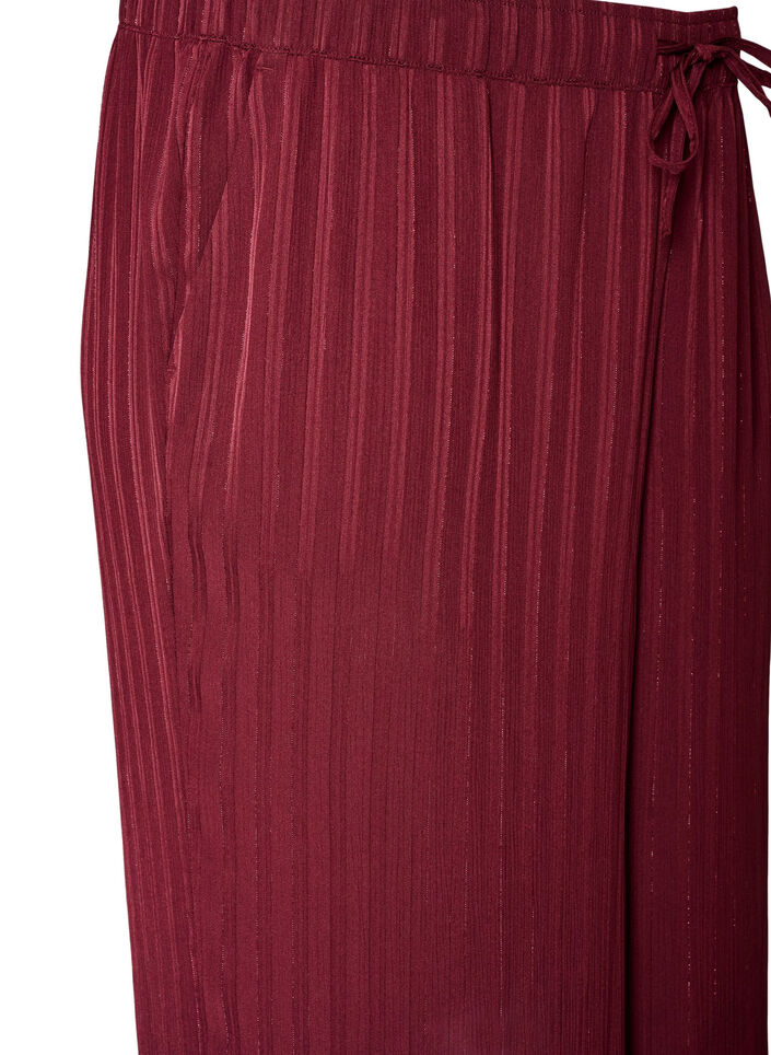 Hose mit strukturierten Streifen und geraden Beinen, Rot, Packshot image number 2