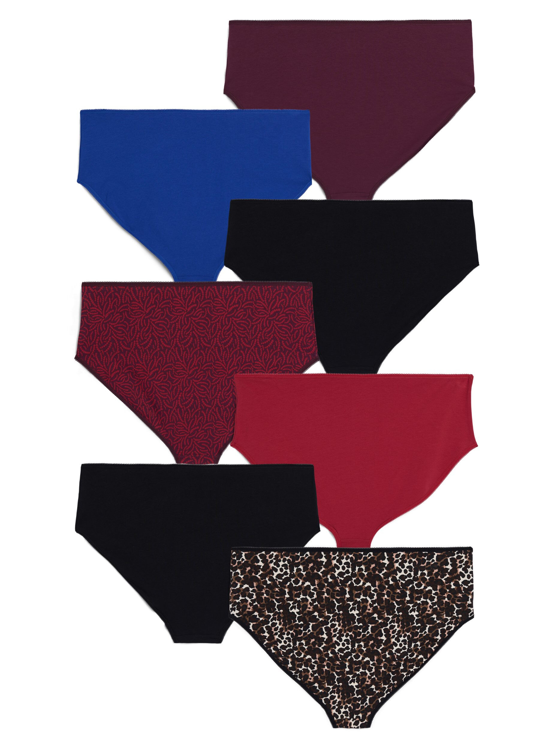 Zizzi7er-Pack Slips mit normaler Leibh&ouml;he, Rot, Packshot image number 1