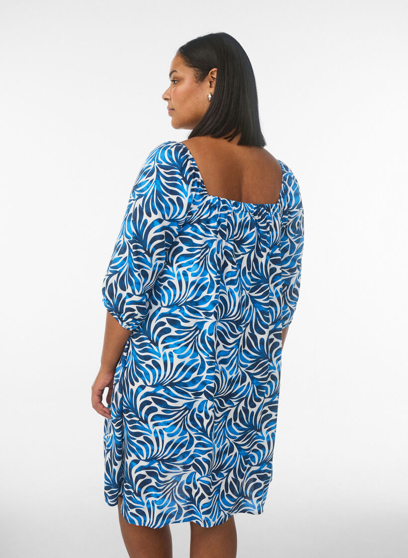 Strandkleid aus Viskose mit Print, Blau, Model image number 2