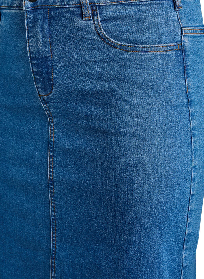FLASH - Midi-Jeansrock mit vorderem Schlitz, Blau, Packshot image number 2