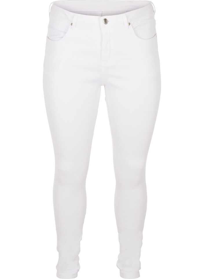 Super Slim Amy Jeans mit hoher Taille, White, Packshot image number 0
