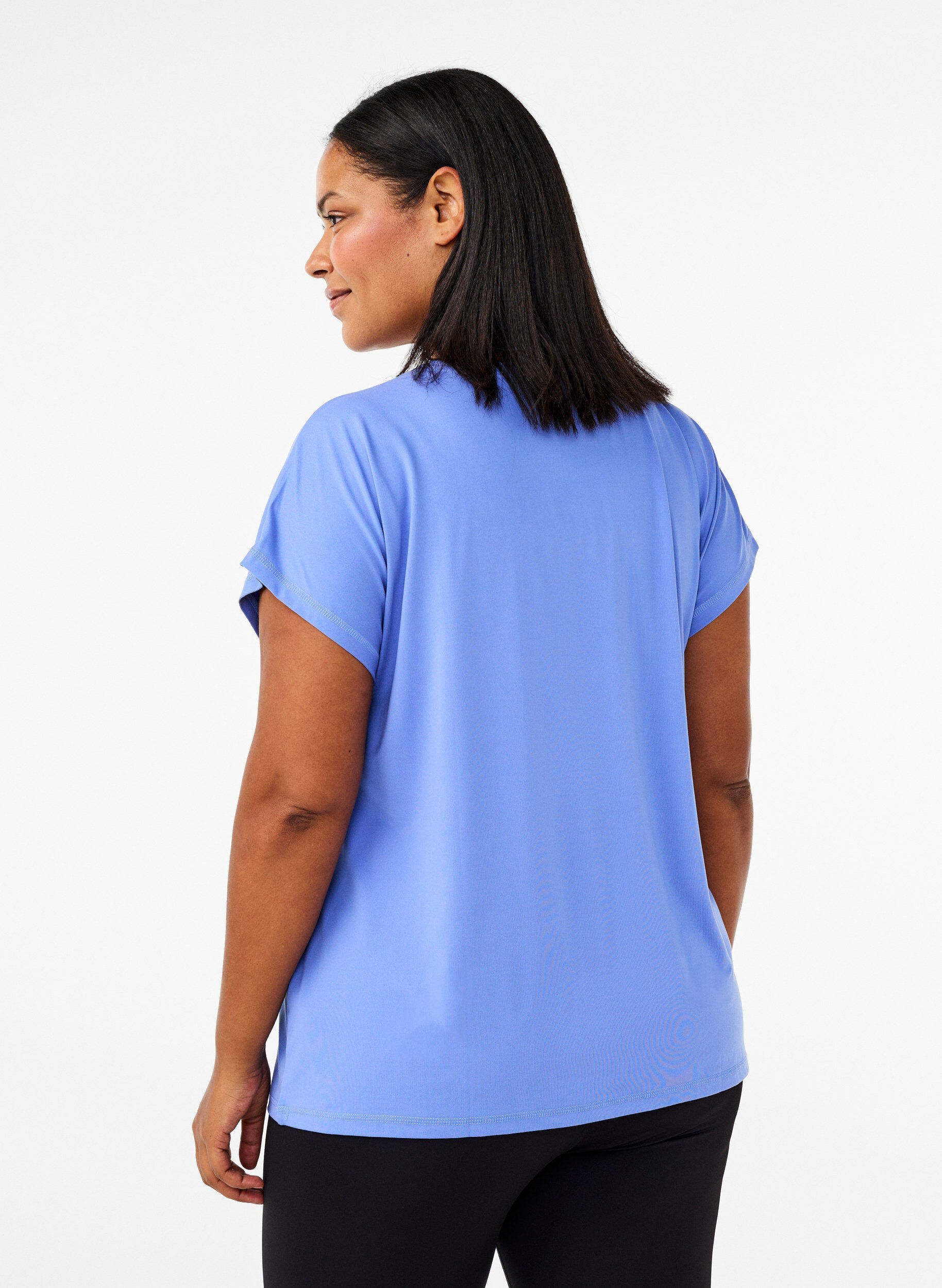 ZizziEinfarbiges Trainings-T-Shirt, Blau, Model image number 2