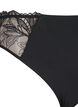 Stringtanga aus Mikrofaser mit Spitzensaum, Schwarz, Packshot image number 2