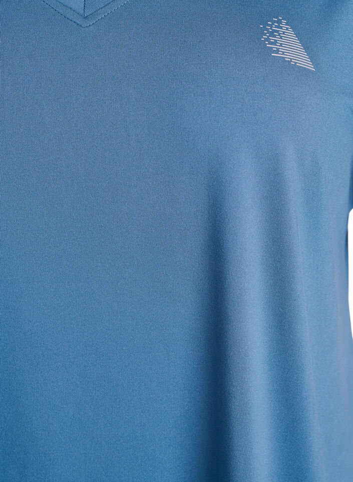 Trainingsshirt mit V-Ausschnitt und kurzen &Auml;rmeln, Petrol, Packshot image number 2