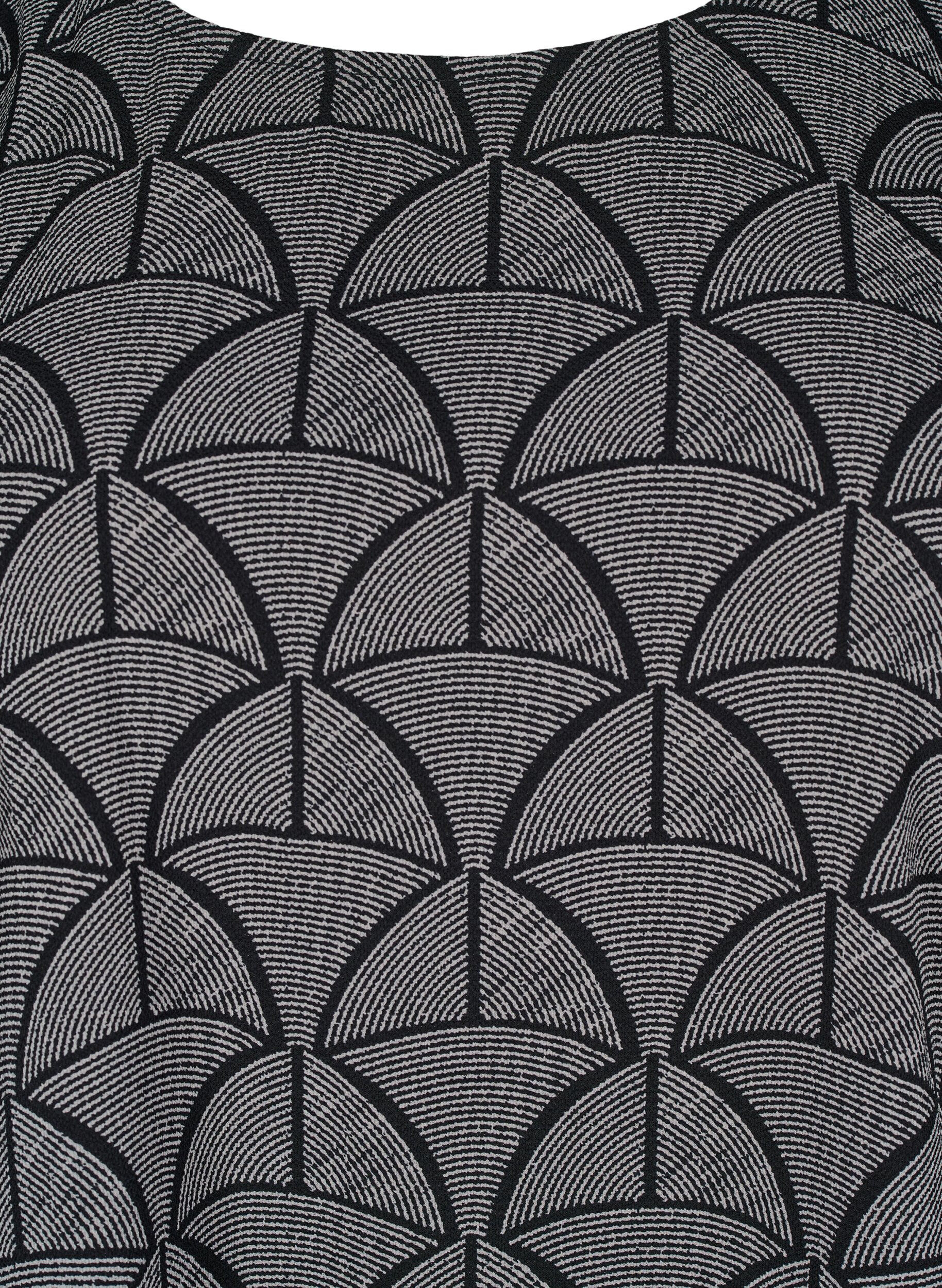 ZizziBluse mit kurzen &Auml;rmeln und Print, Black Grey Graphic , Packshot image number 2