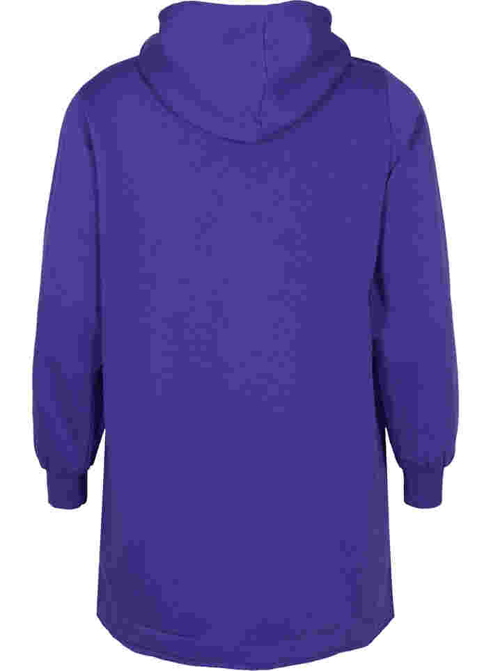 Langes Sweatshirt mit Kapuze und Taschen, Deep Blue, Packshot image number 1