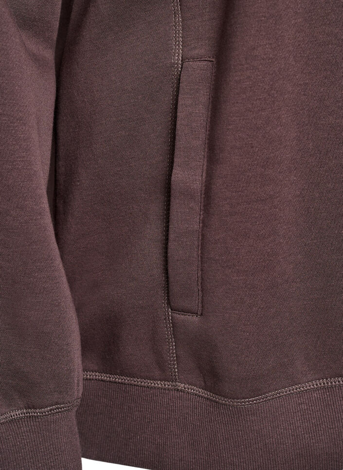 Sweatshirt mit Stehkragen und Taschen, Braun, Packshot image number 3