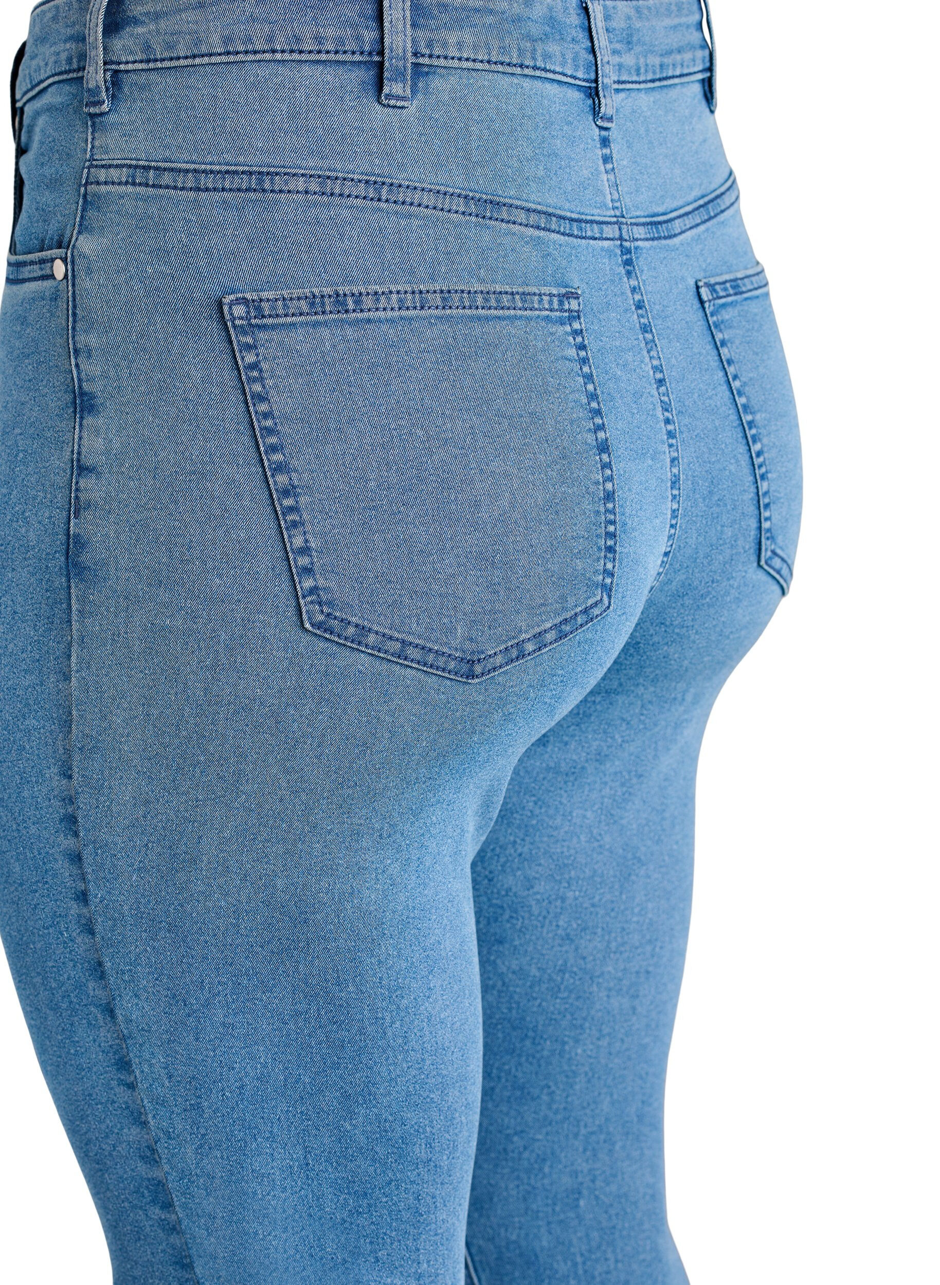 ZizziAmy Super Slim Fit Jeans mit hoher Taille, Blau, Packshot image number 3