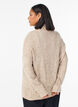Strickpullover mit hohem Kragen und Punktemuster, Beige, Model image number 2