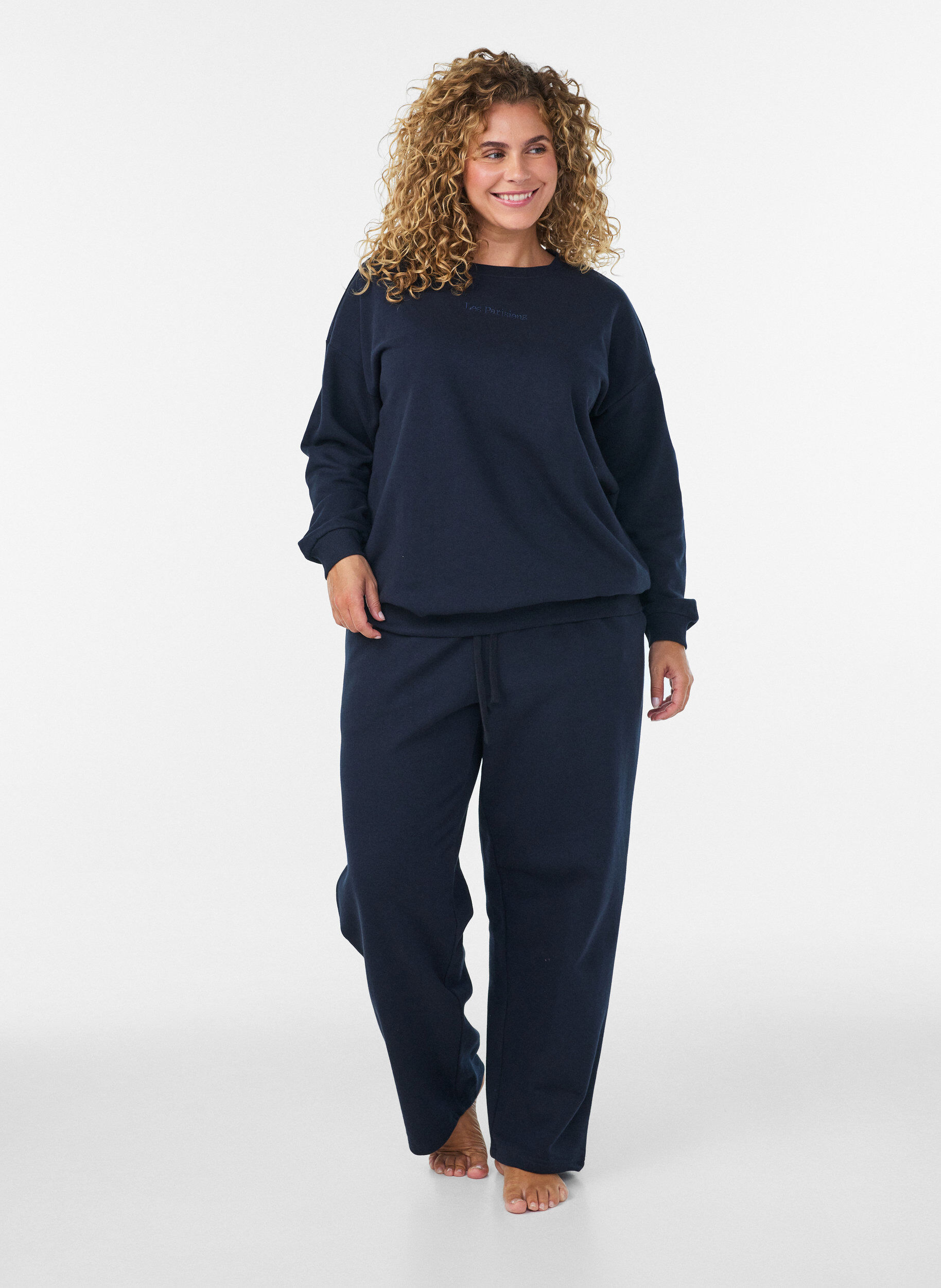 ZizziSweatshirt mit Textaufdruck, Blau, Model image number 1
