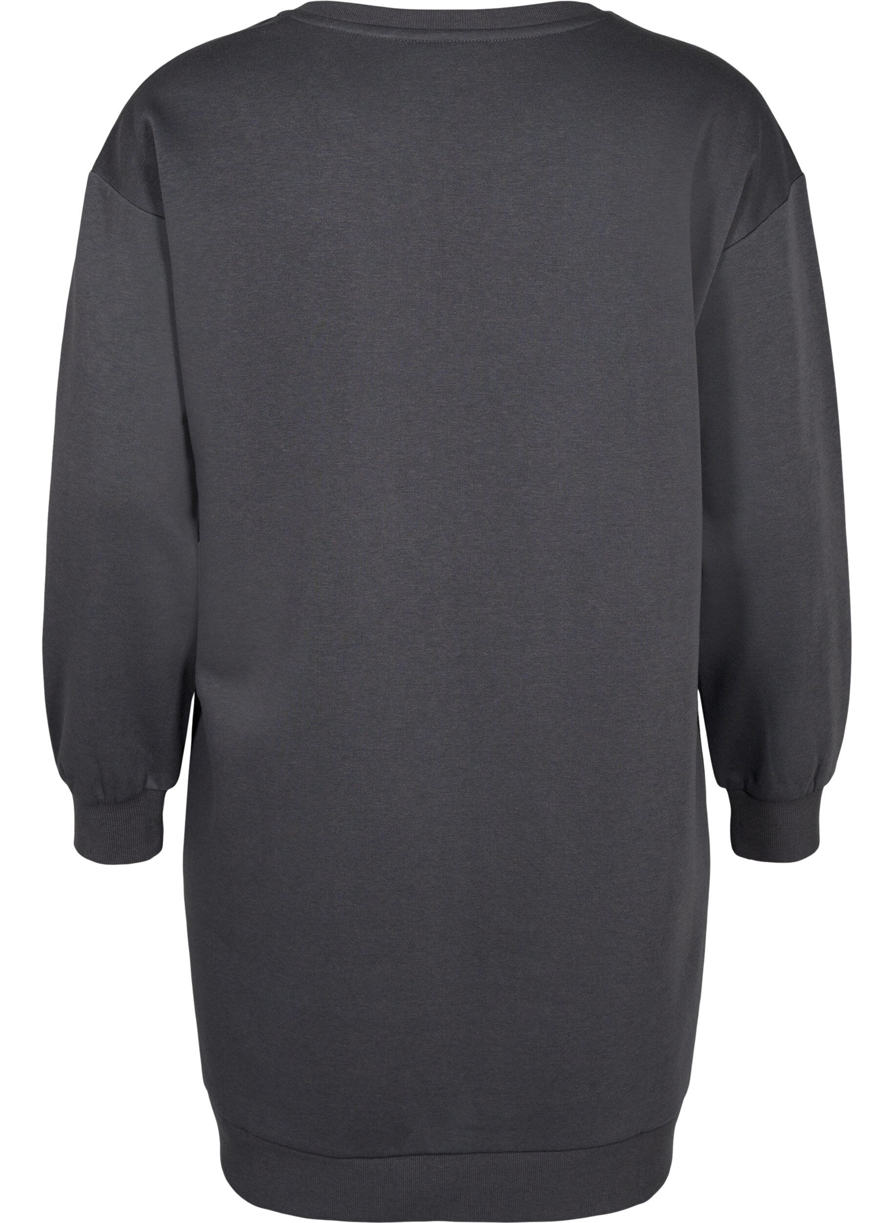 ZizziSweatkleid mit gestickten Details, Dark Grey, Packshot image number 1