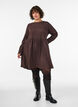 Kurzes Jerseykleid mit welligem Strukturmuster, Braun, Model image number 1