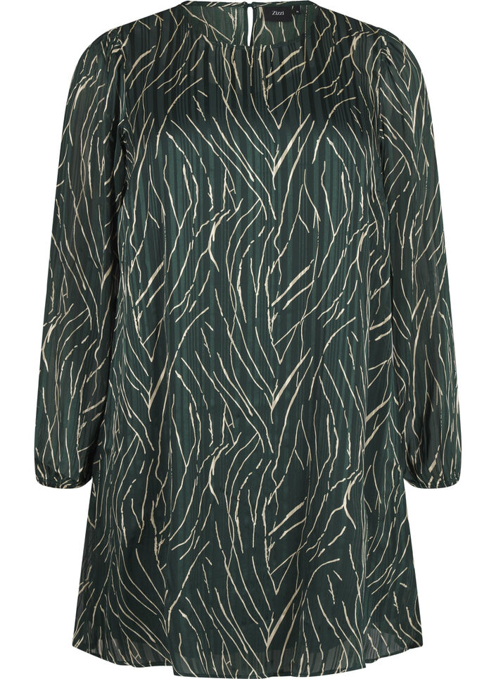 Kurzkleid mit Print und Rundhalsausschnitt, Scarab Safari AOP, Packshot image number 0