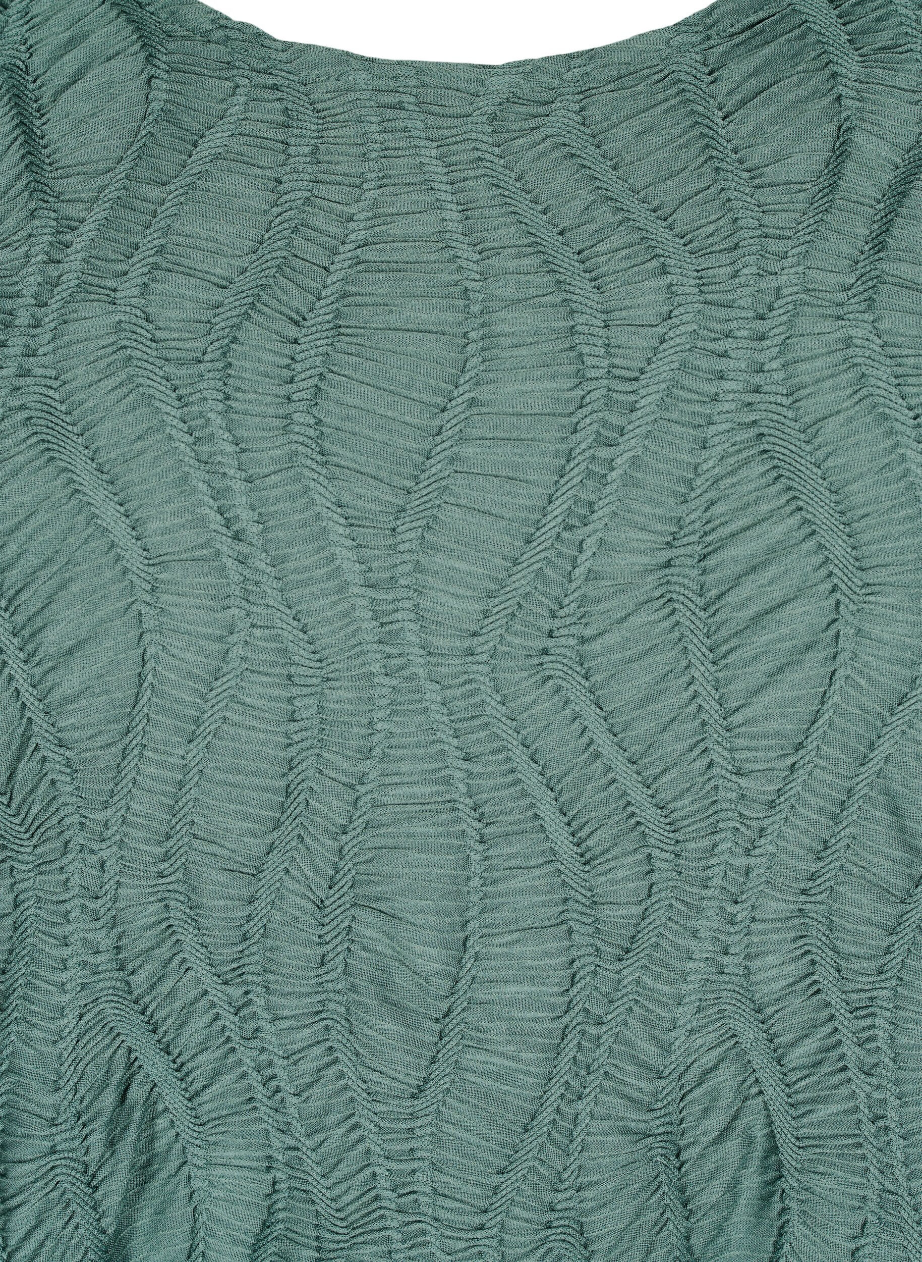 ZizziKurzes Kleid mit Struktur und 3/4-&Auml;rmeln, Gr&uuml;n, Packshot image number 2