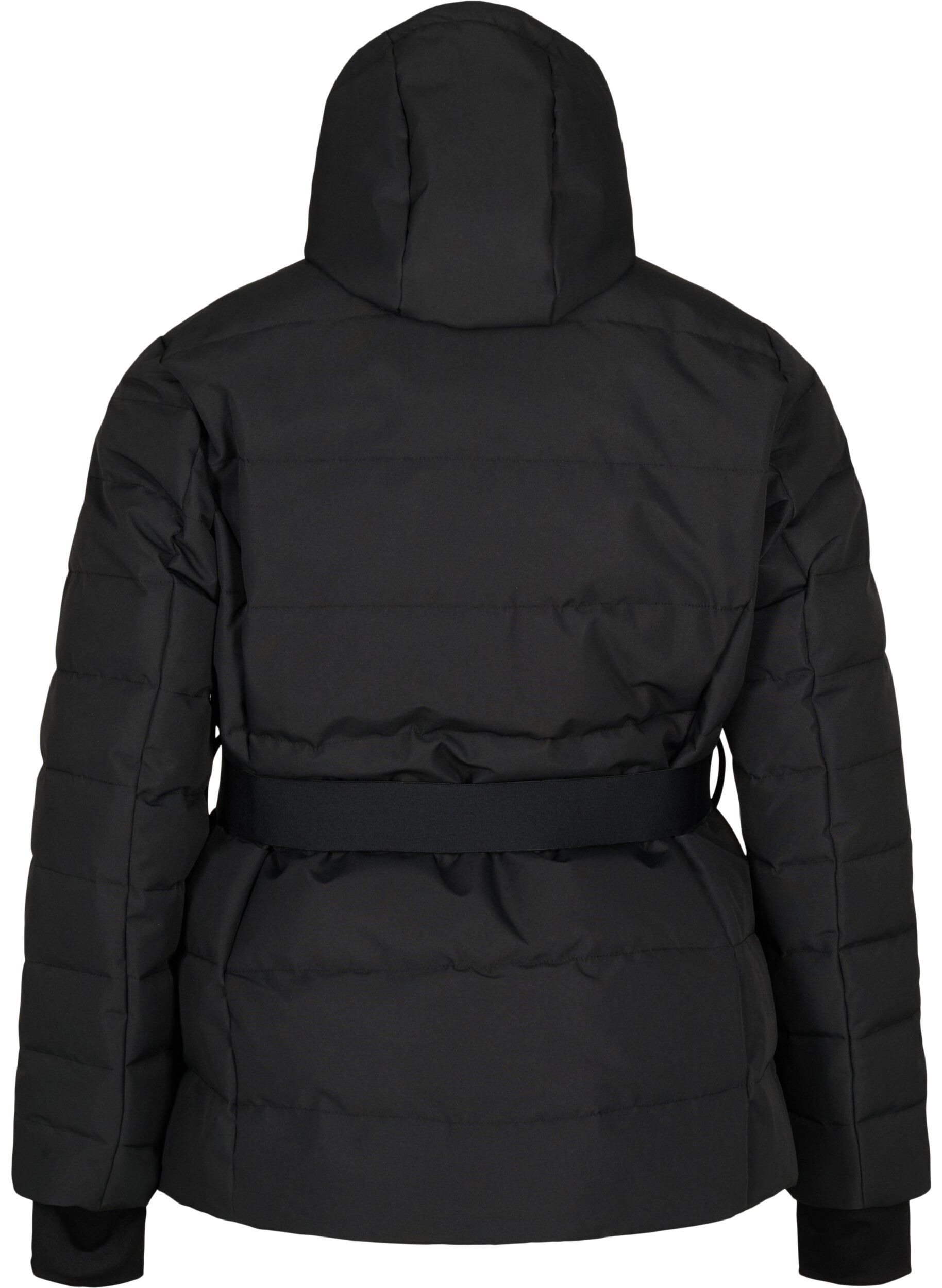 ZizziSki-Jacke mit Kapuze und G&uuml;rtel, Black, Packshot image number 1