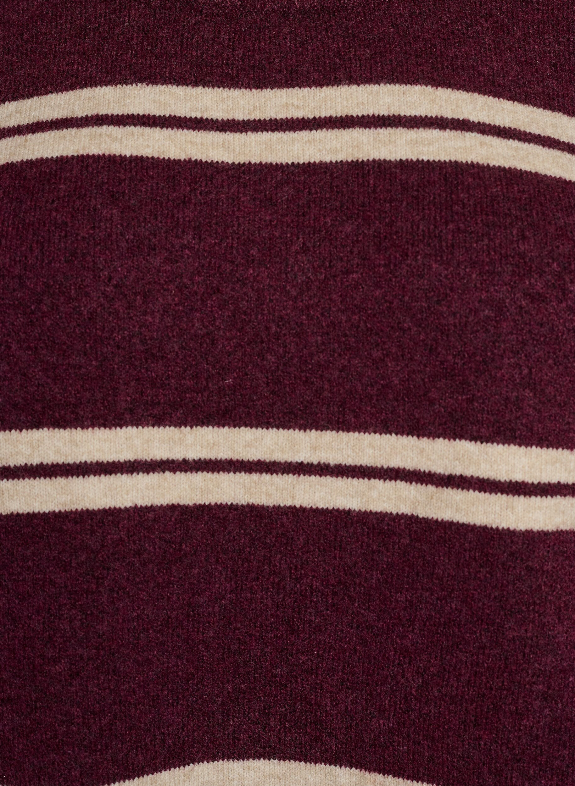ZizziStrickbluse mit doppelten Kontraststreifen, Rot, Packshot image number 2