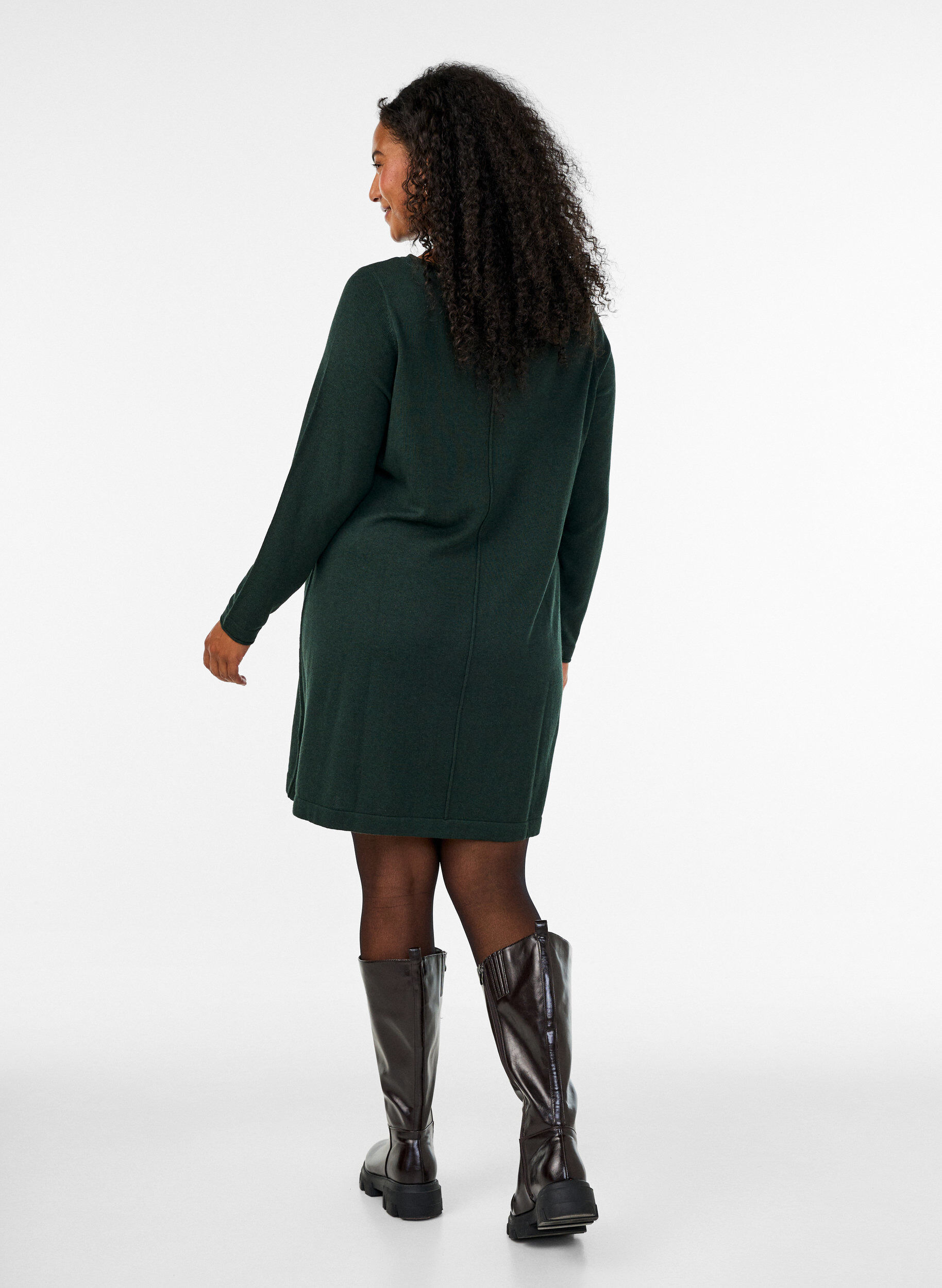 ZizziStrickkleid aus Baumwoll-Viskose-Mischung, Gr&uuml;n, Model image number 2