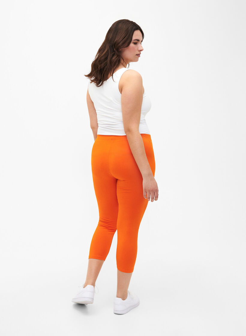 Basic 3/4-Leggings aus Viskose, Orange, Model image number 2
