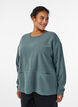 Lockere Bluse aus Fleece mit Taschen, Gr&uuml;n, Model image number 0