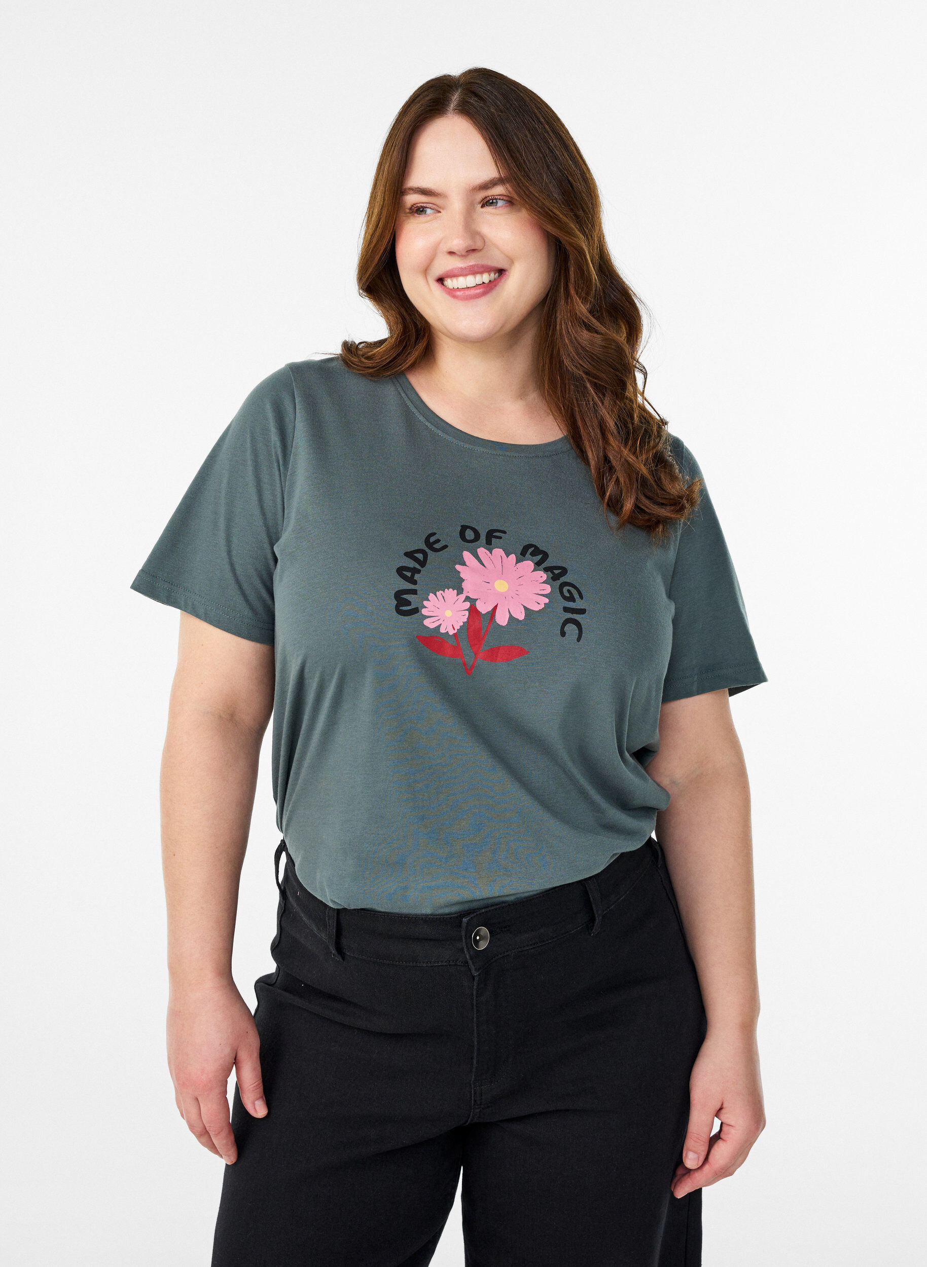 ZizziT-Shirt mit Print, Gr&uuml;n, Model image number 0