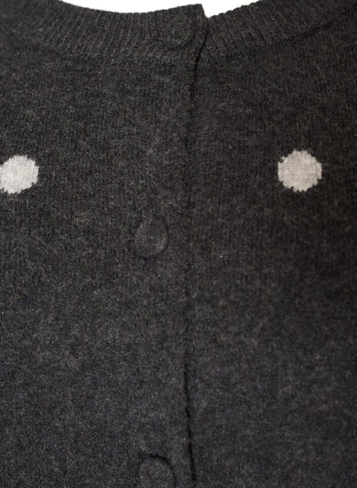Strickjacke mit Punktmuster, Grau, Packshot image number 2