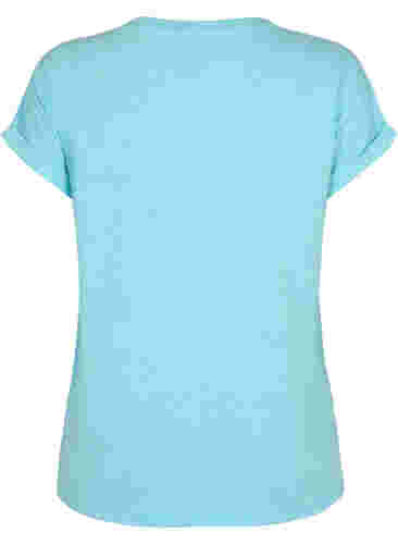 Melange-T-Shirt mit kurzen Ärmeln, Blue Atoll Mél, Packshot image number 1