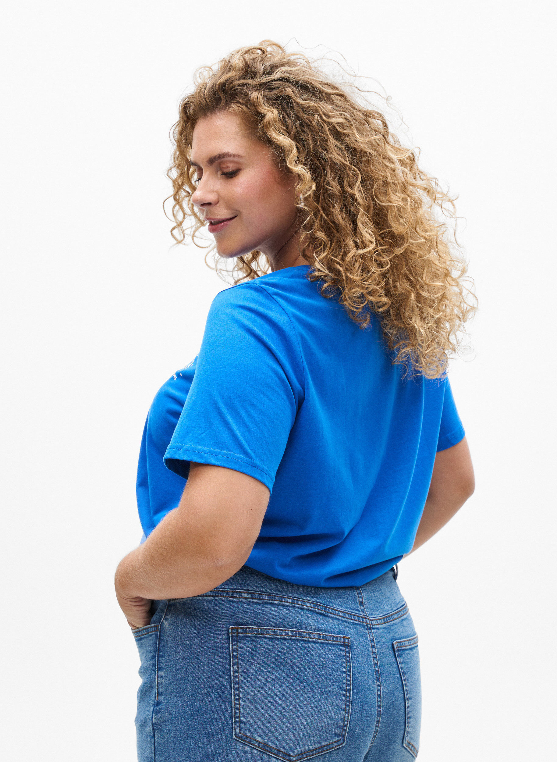 ZizziFLASH - T-Shirt mit Print, Blau, Model image number 2