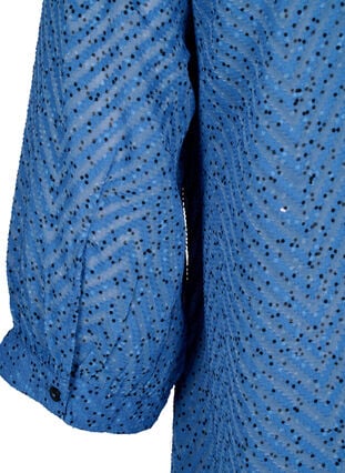Gepunktetes Shirtkleid mit 3/4 Ärmeln und Schlitz, Riverside Dot, Packshot image number 4