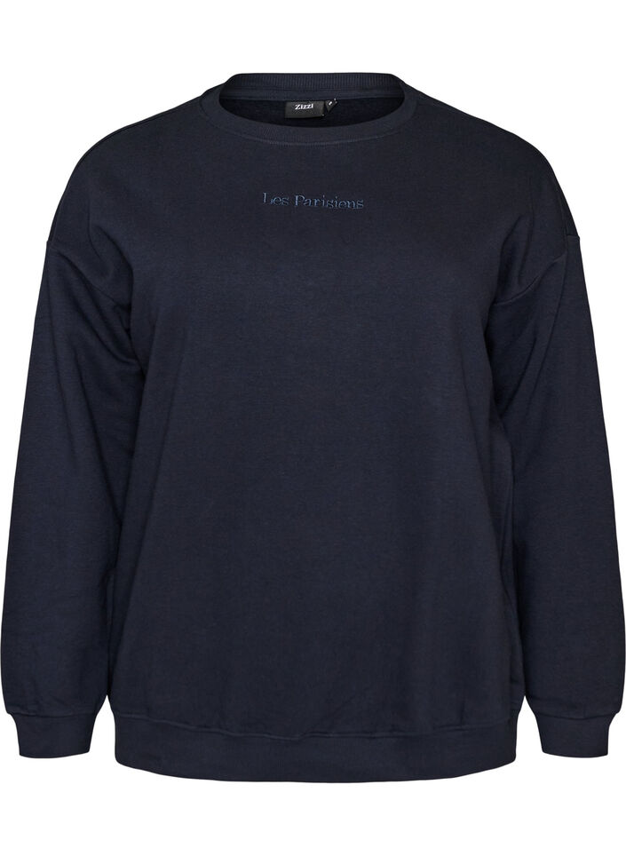 Sweatshirt mit Textaufdruck, Blau, Packshot image number 0
