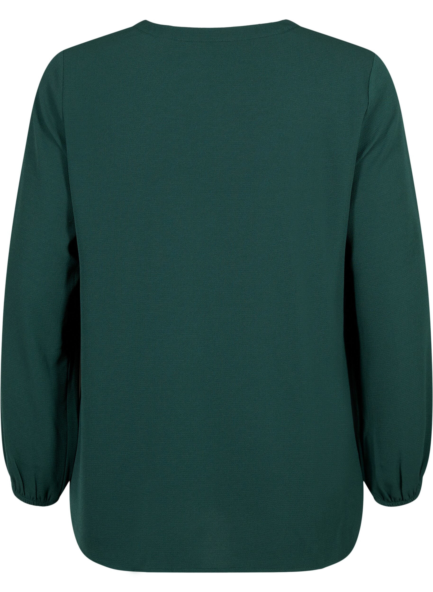 ZizziUnifarbene Bluse mit V-Ausschnitt, Scarab, Packshot image number 1