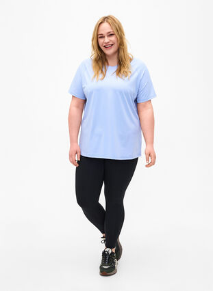 Trainings-T-Shirt mit Mesh-Rückenpartie, Zen Blue, Model image number 2