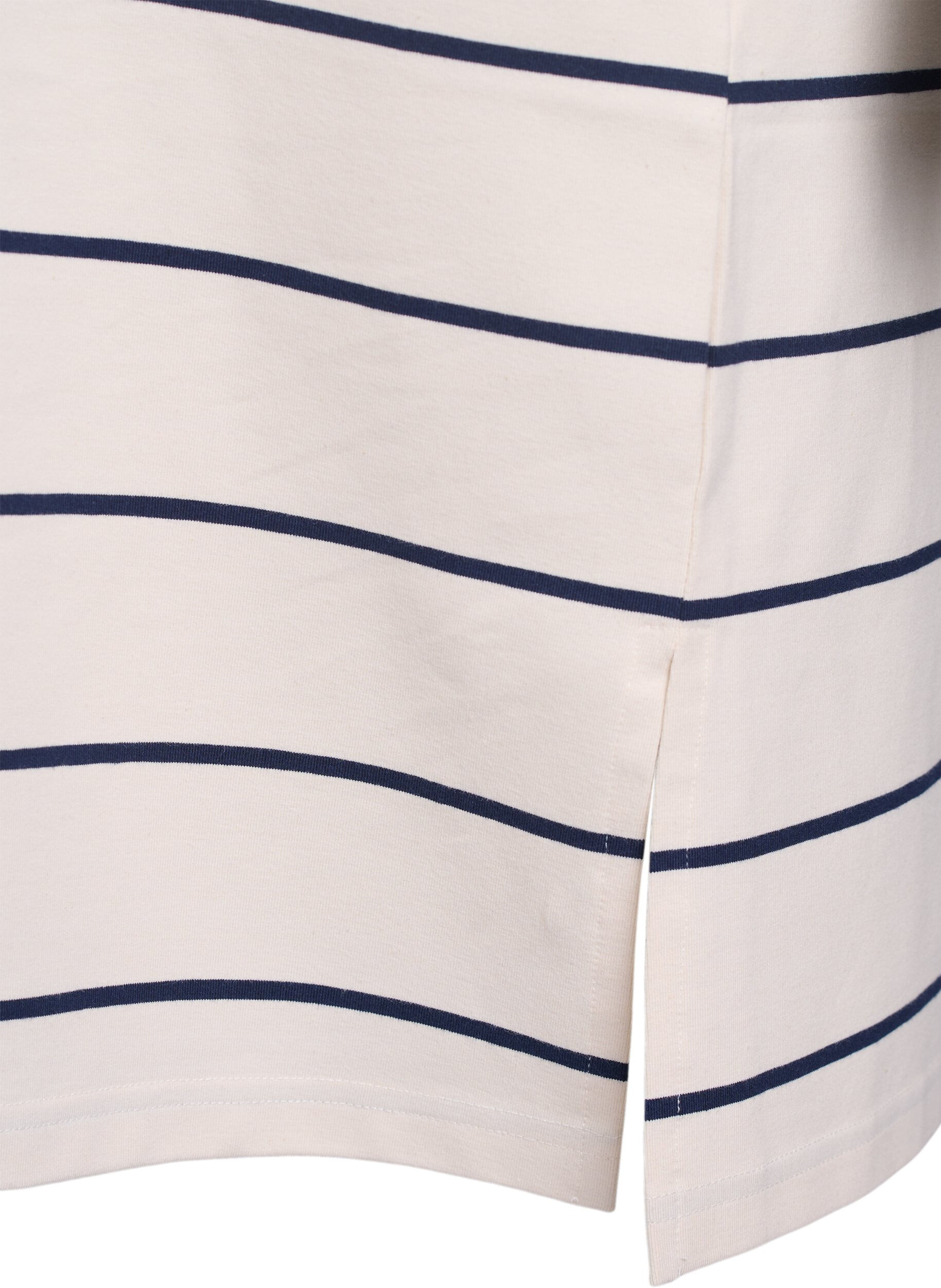 ZizziKurzes Jerseykleid mit Streifen, Beige, Packshot image number 3