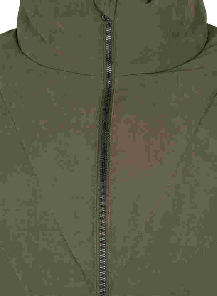 Kurze Winterjacke mit Reißverschluss und hohem Kragen, Grape Leaf, Packshot image number 2