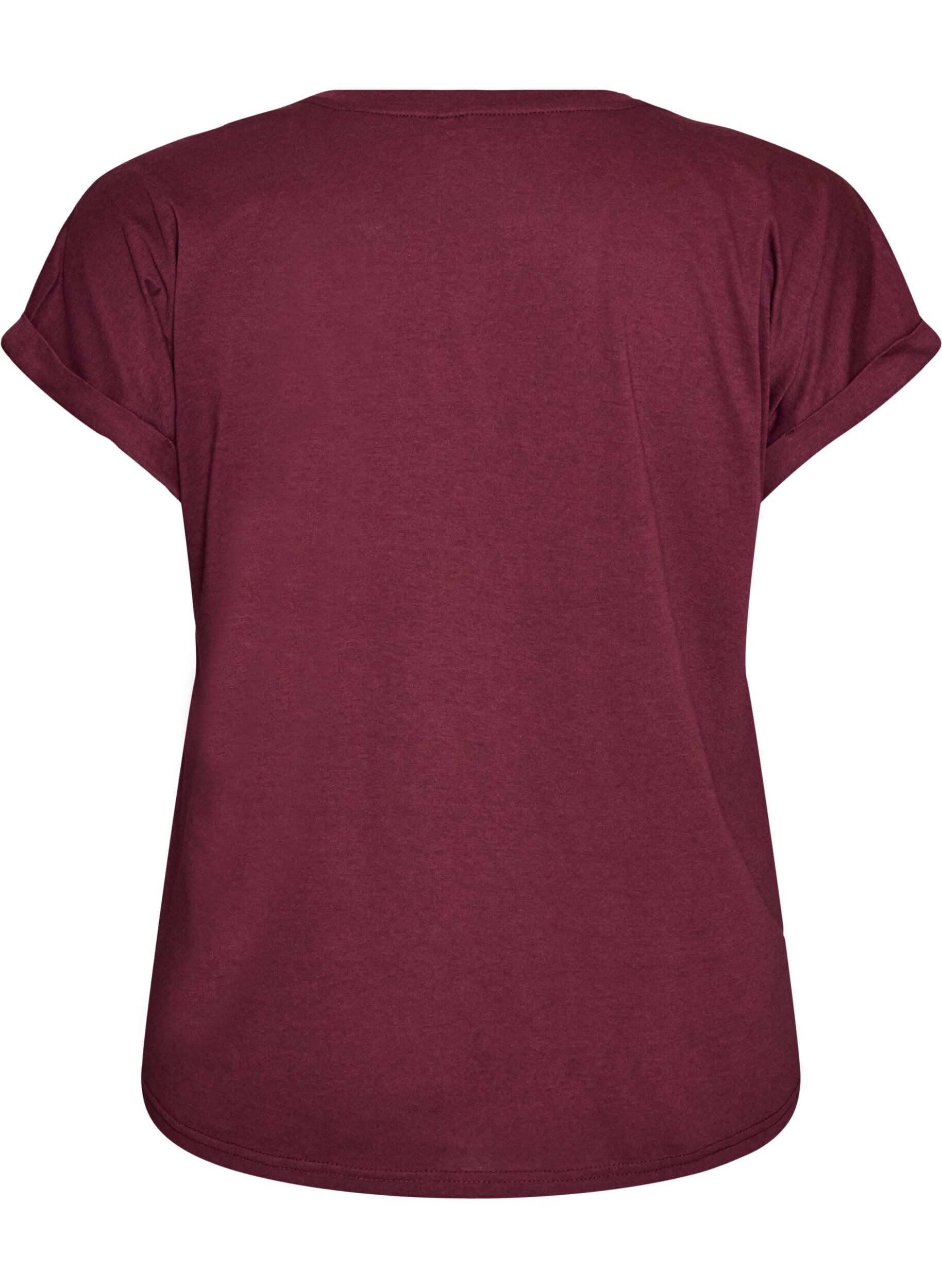 ZizziKurz&auml;rmeliges T-Shirt aus einer Baumwollmischung, Rot, Packshot image number 1