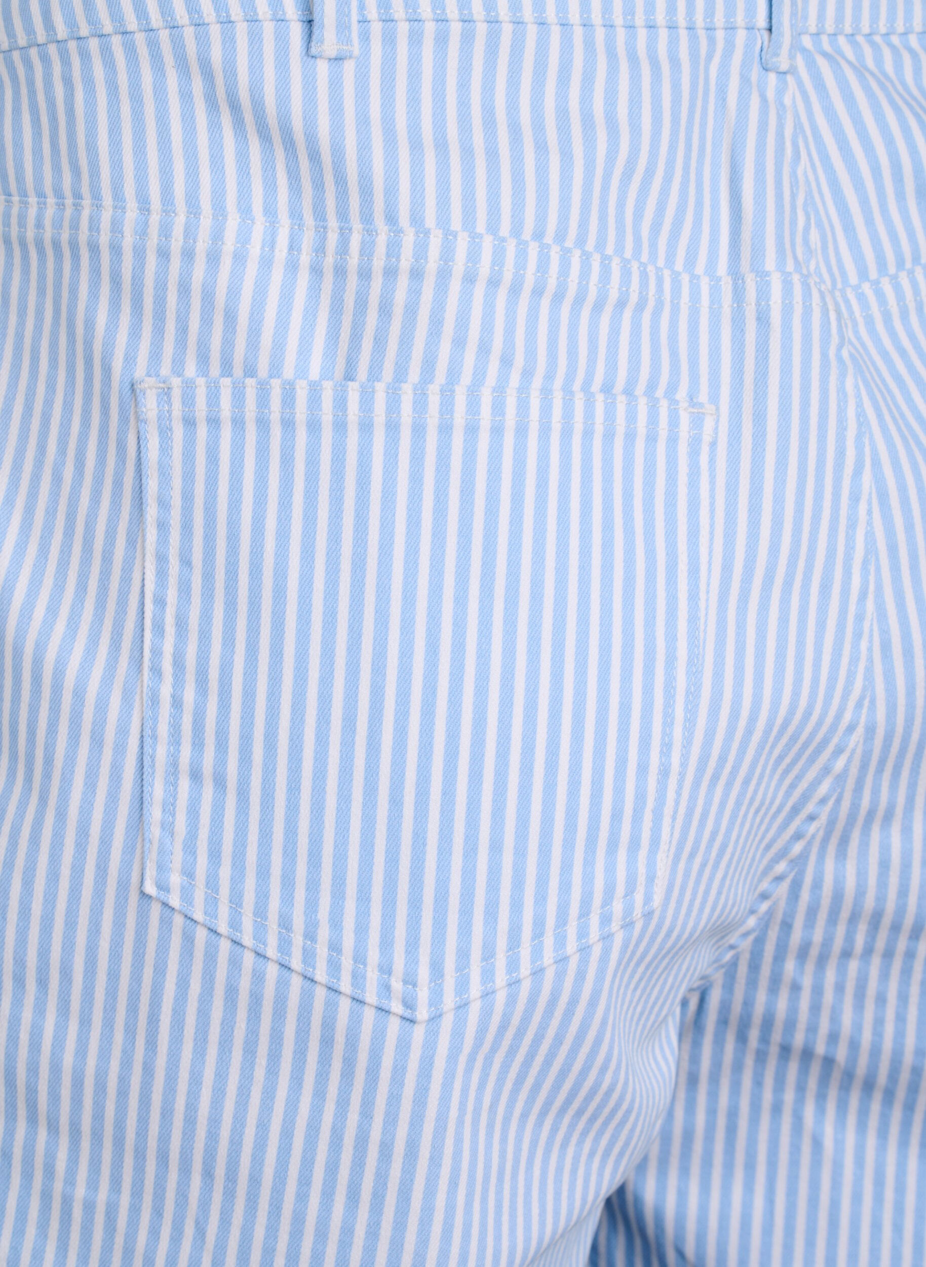 ZizziBermuda-Shorts mit hohem Bund und Streifenmuster, Blau, Packshot image number 3