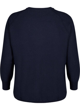 Pullover aus Bio-Baumwolle mit Strukturmuster, Navy Blazer, Packshot image number 1