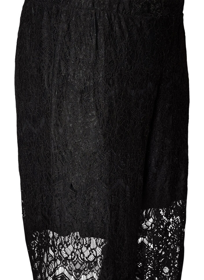 Spitzenhose mit geradem Bein und Innenhose, Schwarz, Packshot image number 2