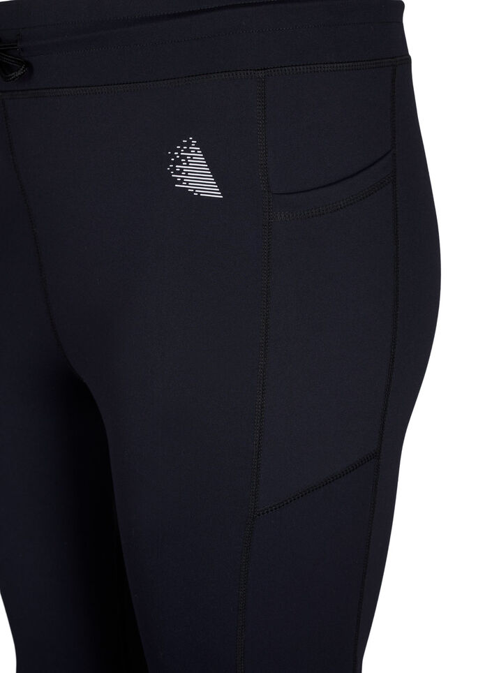 7/8-Trainingstights mit Taschen, Schwarz, Packshot image number 2