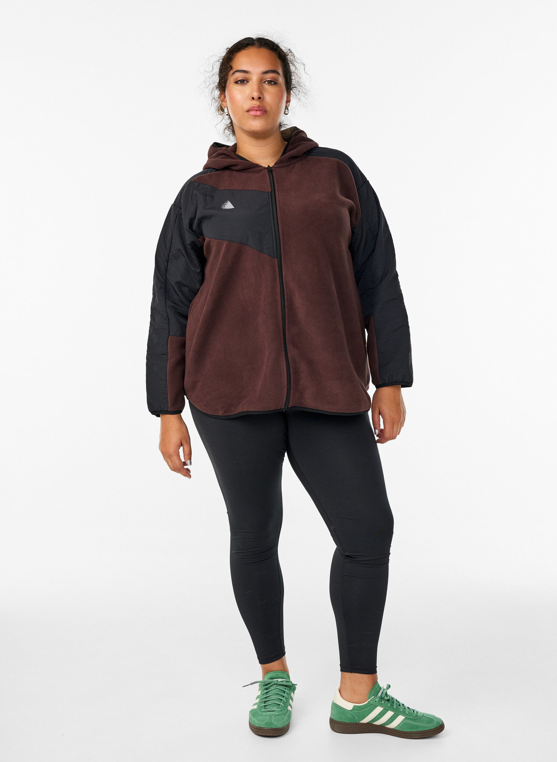 ZizziFleecejacke mit Kapuze und Taschen, Braun, Model image number 1