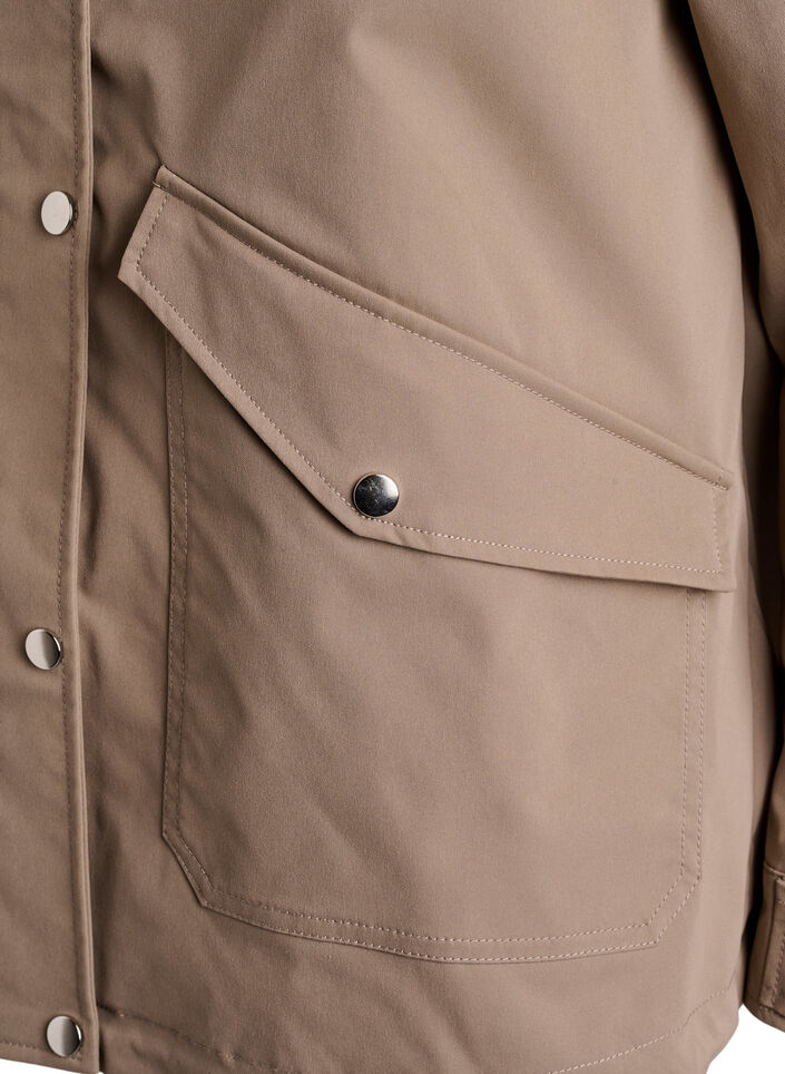 Kurze Frühlingsjacke mit abnehmbarer Kapuze, Beige, Packshot image number 3