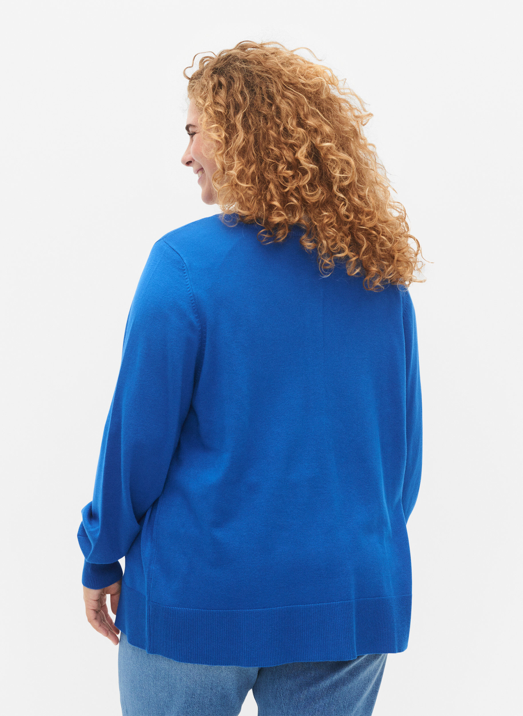 ZizziViskose-Strickjacke mit Kn&ouml;pfen, Princess Blue, Model image number 1