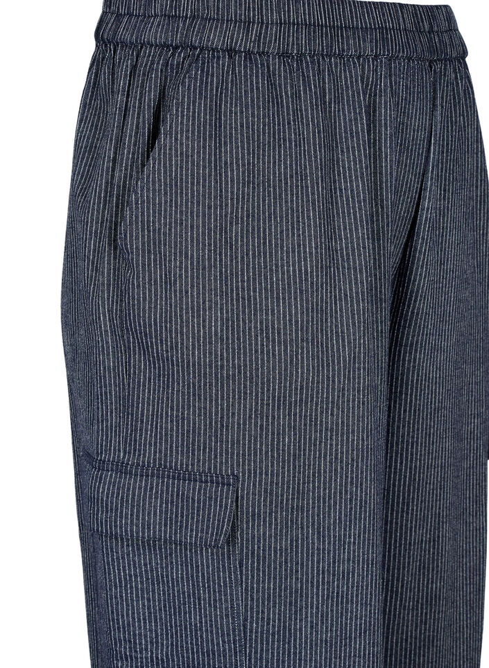 Nadelstreifen-Cargohose aus Baumwolle, Dark Blue Stripe, Packshot image number 2