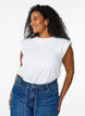 Ärmellose Jerseybluse mit Schulterpolstern, Weiß, Model image number 0
