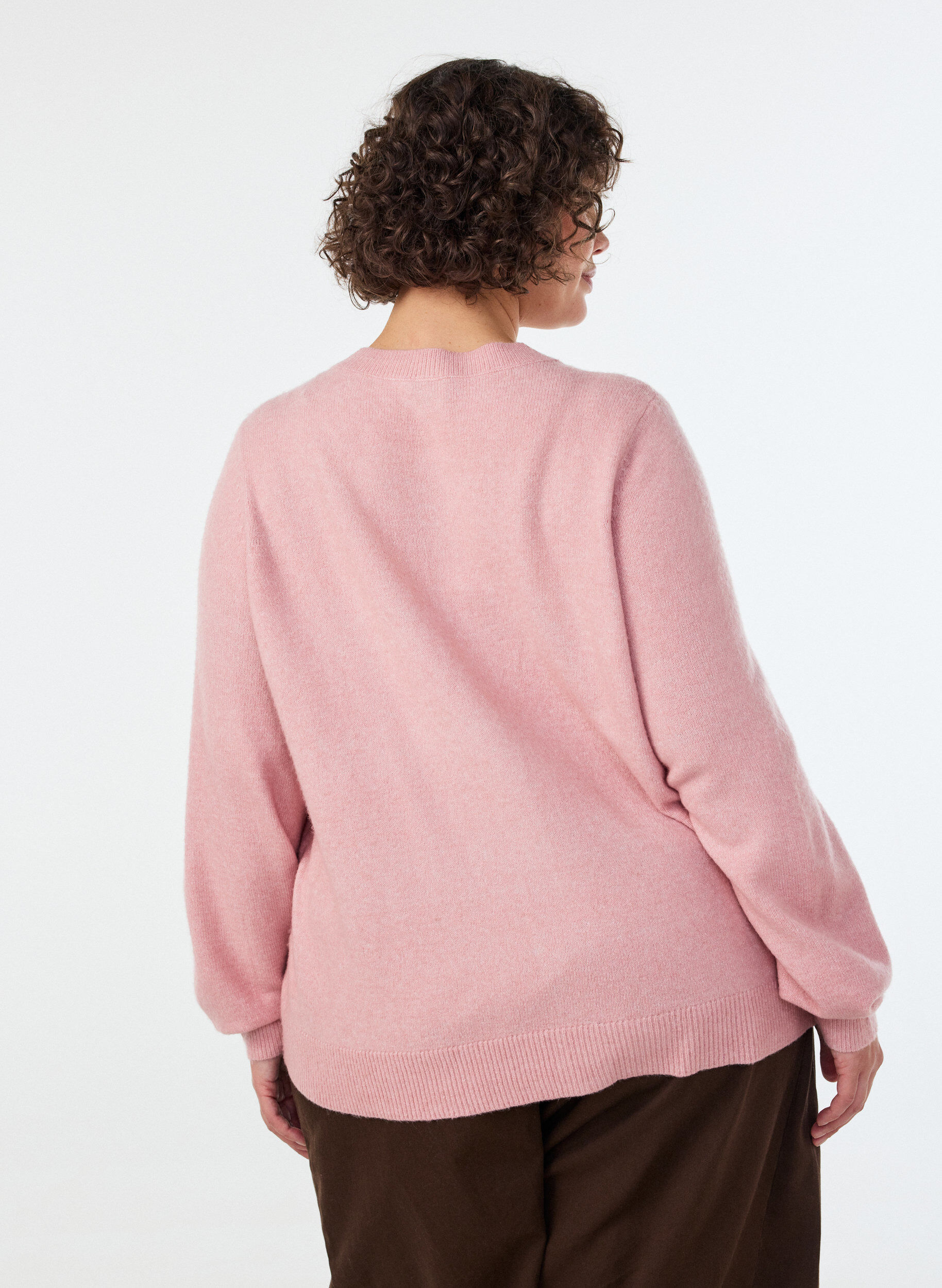 ZizziStrickjacke aus weichem Strick mit goldfarbenen Kn&ouml;pfen, Rot, Model image number 2