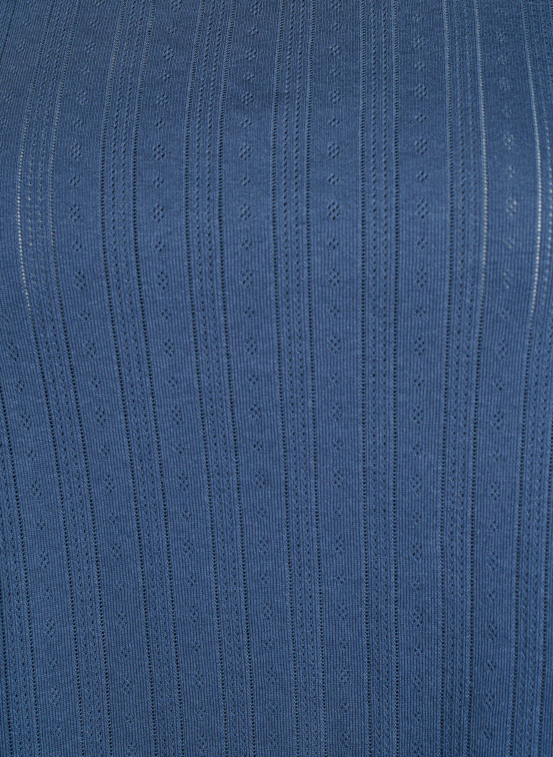 ZizziBio-Baumwoll-Pyjamaoberteil mit Fl&uuml;gel&auml;rmeln, Blau, Packshot image number 2